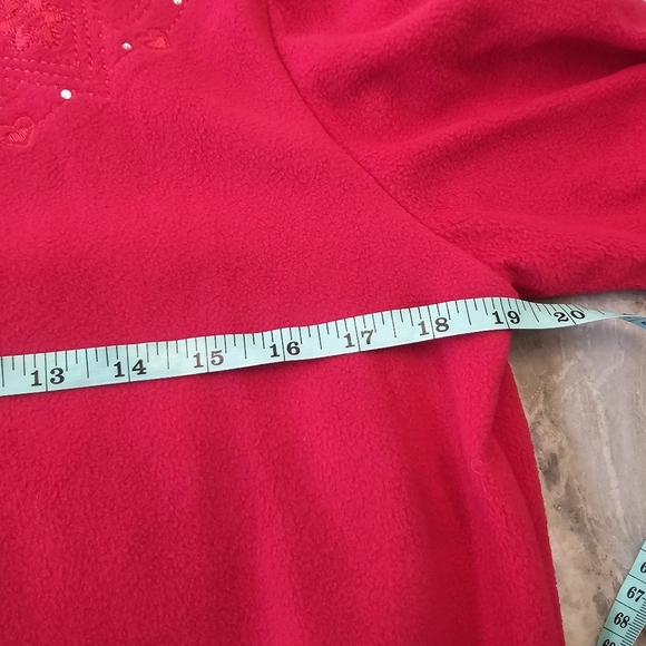 Alfred Dunner Red Embroidered Fleece Sweatshirt Petite Small PS - Picture 6 of 8
